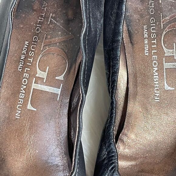 AGL Attilio Giusti Leombruni Black Leather Cap Toe Heels Sz 39.5/7.5 - Picture 8 of 8